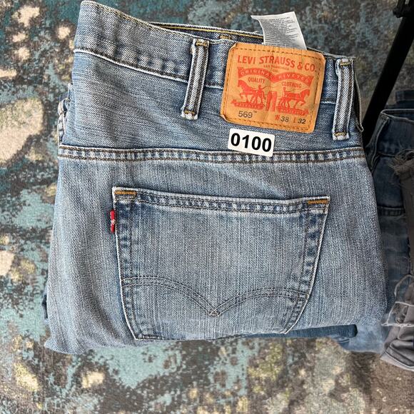 Levis 559 Jeans Mens 38x32 Blue Relaxed Straight Mid Rise Medium Wash Denim Y2K - Picture 11 of 11